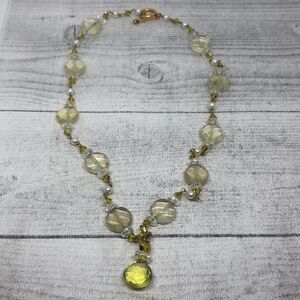 Vintage 14k GF crystal elegant statement necklace